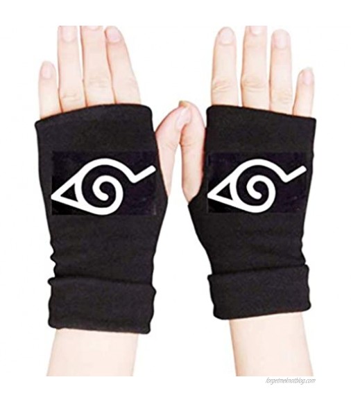 Comfortable Anime Ninja gloves MUEKA fingerless gloves Cosplay Gloves Sports Winter Mitten Leaf Village Logo Ninja Kakashi solid Gift for Anime Fans