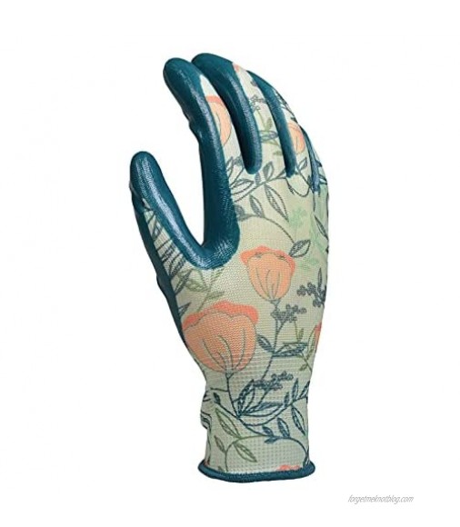 DIGZ 7011277 Nitrile Gardening Gloves44; Multi Color - Large - Pack of 2