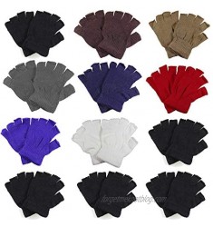 Gelante Classic Adult Winter Fingerless Knitted Magic Gloves Wholesale Lot 12 Pairs