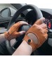 GSG Men Geniune Leather Fingerless Gloves Driving Cycling Half Finger Motorcycle Unlined Gloves