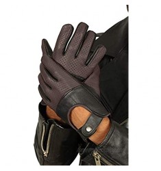 Miracle TM Maroon Leather Driving Gloves for Men - Mens Winter Deerskin Leather Gloves