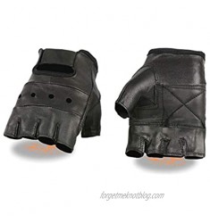 Shaf International Men's Leather Fingerless Gloves (Black  X-Small)