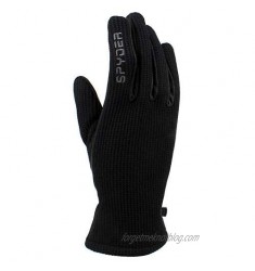 Spyder Leather Palm Black Gloves (Medium)
