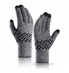 TRENDOUX Winter Gloves Women Men - Thick -20°F Knit Touch Screen Running Gloves