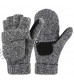 Winter Gloves for Men and Women Wool Fingerless Mittens Convertible Knitted Glove