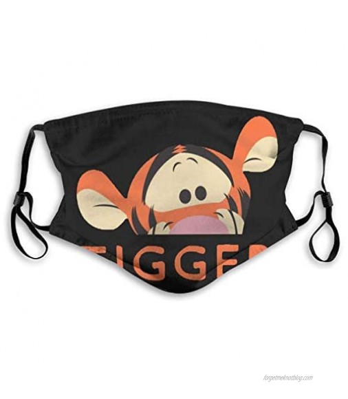 The Pooh Peek A Boo Tigger Face Cover Headscarf Outdoor Seamless Reusable Scarf M Black