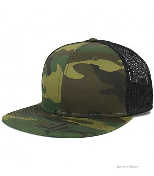 Armycrew Oversize XXL Blank Camouflage Flatbill Mesh Snapback Cap