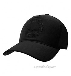 Harley-Davidson Men's Tonal Willie G Skull Logo Snapback Baseball Cap - Black
