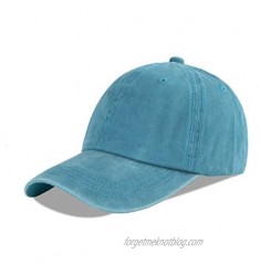 LANGZHEN Unisex Baseball Cap 100% Cotton Fits Men Women Washed Denim Adjustable Dad Hat