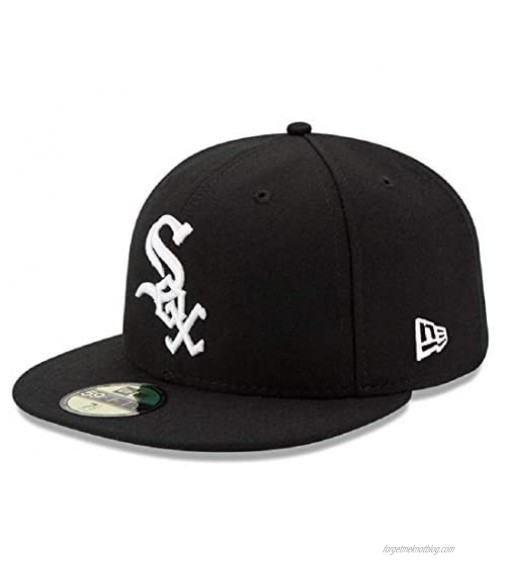 New Era Mens Chicago White Sox Wool 59Fifty Fitted Hat Adult Black/White