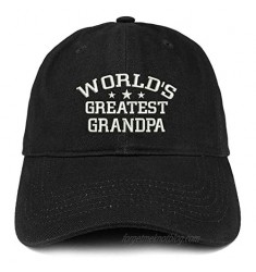 Trendy Apparel Shop World's Greatest Grandpa Embroidered Low Profile Soft Cotton Baseball Cap
