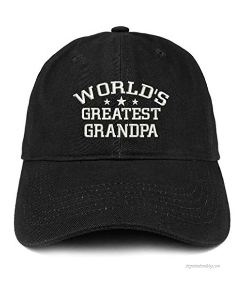 Trendy Apparel Shop World's Greatest Grandpa Embroidered Low Profile Soft Cotton Baseball Cap
