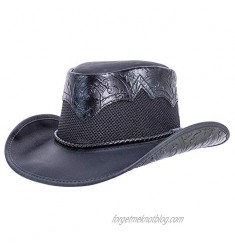 American Hat Makers Sierra Cowboy Hat — Handcrafted  Genuine Leather  UV Sun Protection