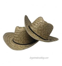 CHAPEAU TRIBE Low Crown Westen Cowboy Straw Hat (2 Pack)