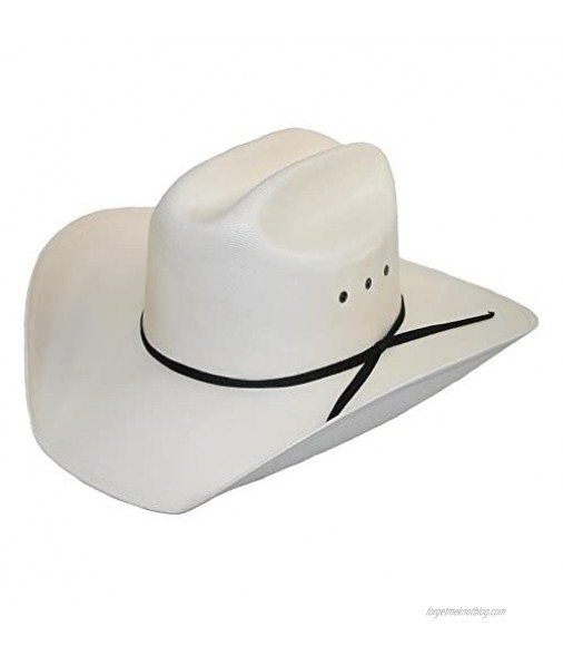 CTM Men's White Canvas Cowboy Western Hat