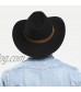 Jack&Arrow Cowboy Hat Men Black Wool Felt Western Outback Gambler Wide Brim Adjustable Sizes Crushable