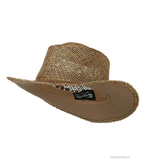 Outdoor Sea Grass Straw Gambler Hat