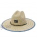 GEMVIE Men & Women's Straw Sun Hat UPF 50+ Straw Lifeguard Hat Printed Under Brim Beach Straw Hat Outdoor Fishing Sun Hat