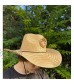 Kool Breeze Solar Hat Plain Gentlemen's Natural Wide Brim Protection Solar Fan Operated (Natural L)