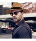 Maylisacc Sun Hats for Men Wide Brim Panama Hat Beach Hat Straw Hats for Men Sun Protection Foldable Men Fedora Hats UPF50