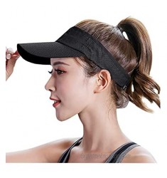 Mesh Sun Visor Hats Women Men  Adjustable Visor Baseball Cap Quick Dry Breathable Sun Protection Hat for Outdoor Running Golf Cap Black