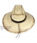 Mexican Palm Leaf Straw Lifeguard Sun Hat w/Chin Strap & Vented Crown