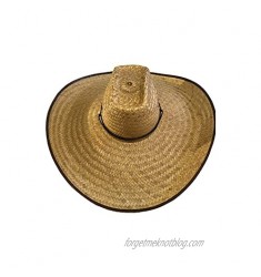 Straw Sun HAT Super Wide Brim Mexican Palm Leaf Ranch Style by Green Cricket