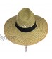 Vented Straw Lifeguard Sun Hat w/ 4.5-inch-Wide Brim & Chin Strap – One Size