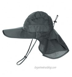 Wide Brim Sun Hat with Neck Net Flap  Outdoor Sun Protection Hiking Safari Fishing Hat for Men Women