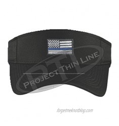 Embroidered Thin Blue Line Subdued American Flag Sun Visor