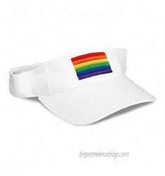 Gay Pride Flag Visor - Embroidered Rectangle Rainbow Visor in White in a Bag for LGBTQ Events & Parades