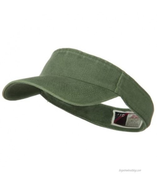 Washed Pigment Dyed Cotton Twill Flex Sun Visor - Olive Green W38S31F