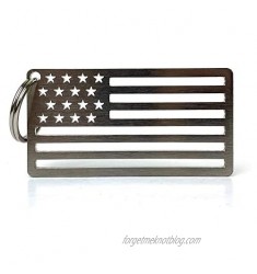 American Flag USA Keychain Tag with Heavy Duty Key Ring EDC Carabiner - Made from Solid 304 Grade Stainless Steel - EDC Key Chain Clips onto Keys  Cars  Motorcycles  Backpacks - 100% American Made