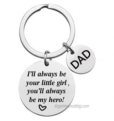 AMRIU Father's Day Keychain - Dad Gift from Daughter for Birthday Best Dad Ever Keychain Stainless Steel Key Chain Gifts for Dad Grandpa Fathers Day Birthday Christmas Day from Daughter