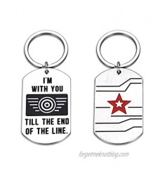 Avengers Gifts Captain America Shield Metal Keychain for Birthday Winter Soldier Gift Boyfriend Husband Teens Son Daughter Boss Best Friend BFF I Am with You Till The End of The Line Keyring