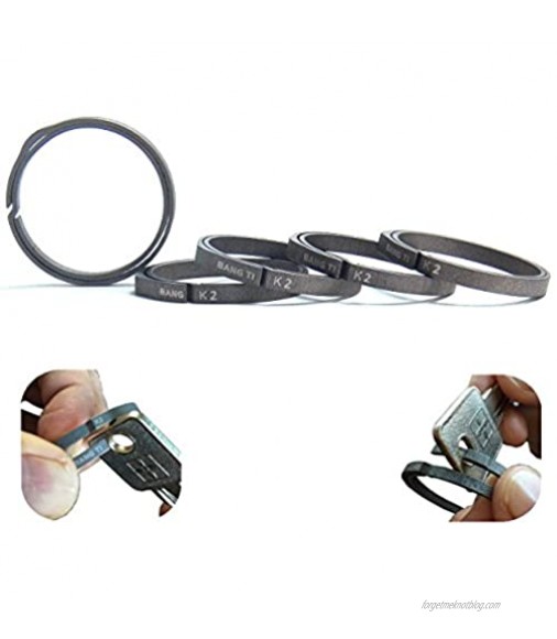 BANG TI Titanium Quick Release Side Pushing Key Rings Kit (5-Pack)
