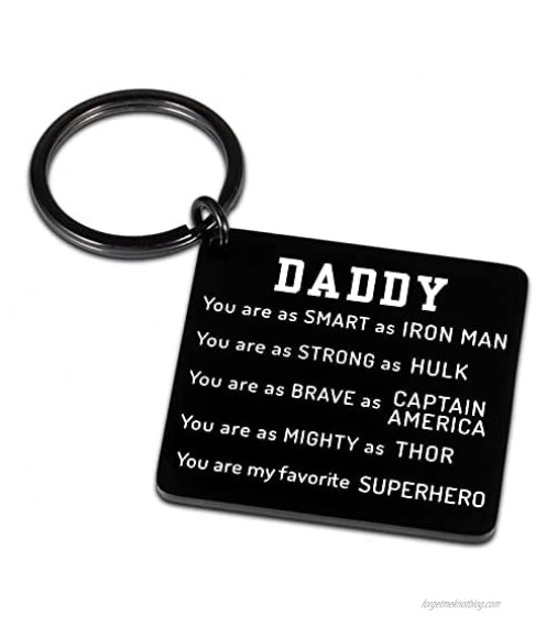 Dad Fathers Day Gifs from Daughter Son Keychain to Daddy Birthday Christmas Family Gift for Stepdad New Dad to Be Husband from Kids Wife Stepdaghter Father of the Bride Valentine Wedding Men Him Papa