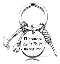 Father's Day Gifts for Grandpa Keychain  Birthday Gifts Keychain for Papa Grandfather Stainless Steel with Gift Box
