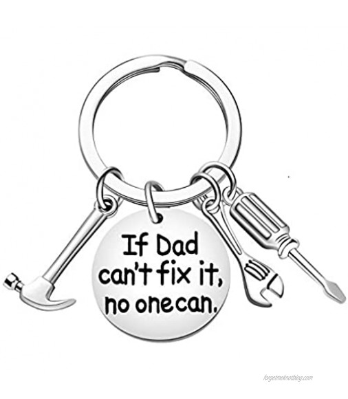 Father's Day Uncle Grandpa papa Keychain Gift from Daughter Son Family Jewelry- If Dad papa Can’t Fix It No One Can (Dad)