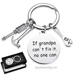 Grandpa Grandfather Keychain from Granddaughter Father's Day Birthday Christmas Favor for Grandpa  Stainless Steel Pendant Keychain