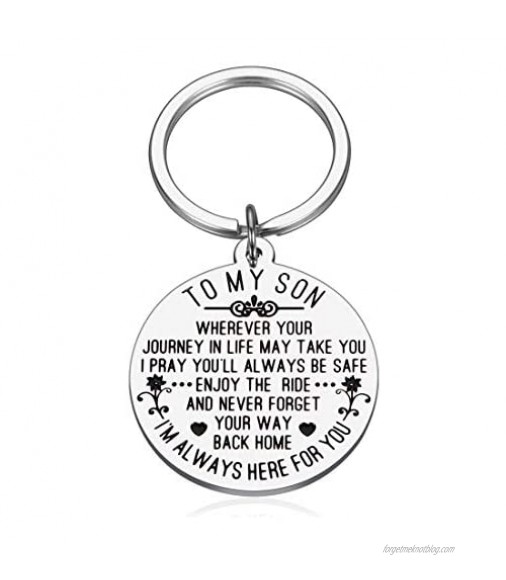 Inspirational Keychain Gifts for Son Him Boy from Mom Dad