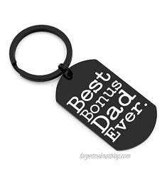 Keychain for Dad Father's Day Gift for Daddy Birthday Gift for Bonus Dad from Daughter Son