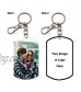 Pearl Pix Custom Picture Key Chain Military Tag Shape Plate Double Side Glitter on Photo Each Side