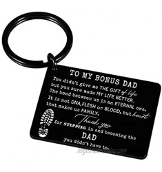 Queyuen Bonus Dad Gift from Daughter Son You Didn't Give Me the Gift of Life Stepdad Stepfather Keychain Birthday Christmas Fathers Day Wedding Gift for Step Dad