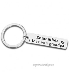 XGAKWD Father's Day Keychain Gifts for Grandpa - Remember I Love You Grandpa Jewelry  Birthday Christmas Key Chain Gift for Grandfather