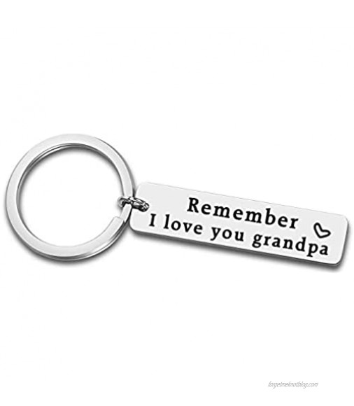 XGAKWD Father's Day Keychain Gifts for Grandpa - Remember I Love You Grandpa Jewelry Birthday Christmas Key Chain Gift for Grandfather