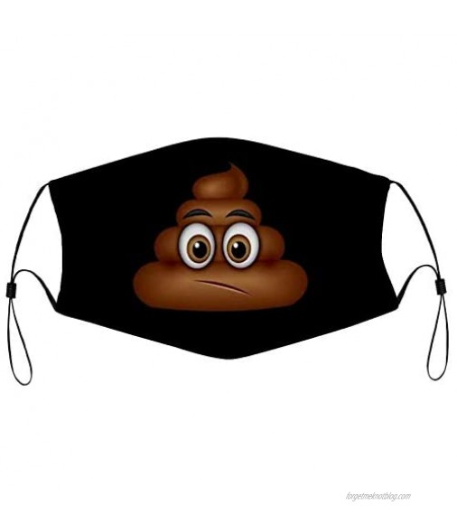 Confused Filth Eyes Poo Emoticon Poop Face Toilet Smell Signs Symbol Symbols Crap Abstract Unisex Washable and Reusable Warm Face Protection for Outdoor
