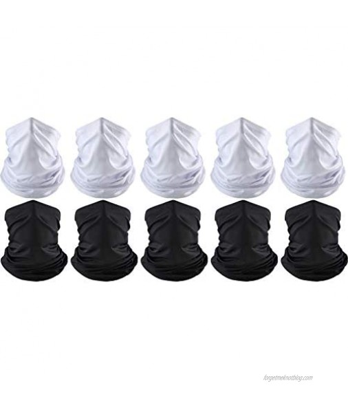 10 Pieces Summer UV Protection Neck Gaiter Scarf Sunscreen Breathable Bandana for Hot Summer Cycling Hiking Fishing
