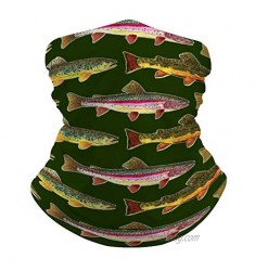 Brown Trout Fishing Neck Gaiter Mask Cooling Summer Face Cover Scarf Breathable Bandana Seamless Balaclavas Headband for Men Women