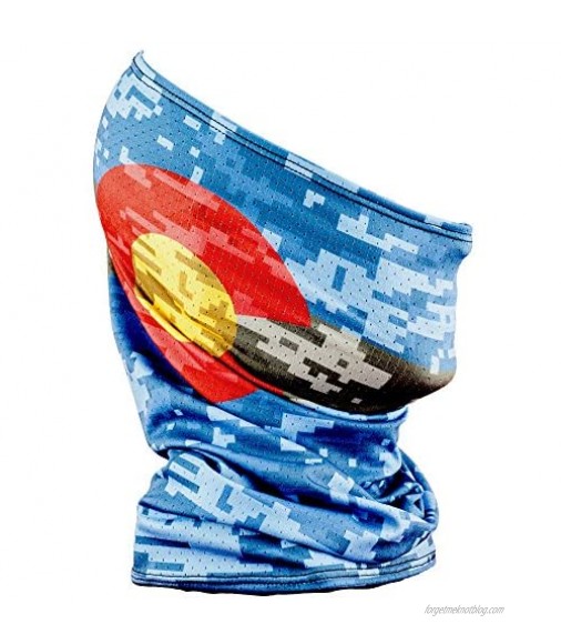 Fishmasks Single Layer Neck Gaiter - Lightweight Fishing Protection From Sun Wind And Moisture - Made In USA - UPF 50+ Moisture-Wicking Fabric - Colorado Digi Camo
